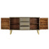 Rustika Rowe -  Drawer Cabinet Solid Mango Wood Grey with Brass 140x40x80 cm